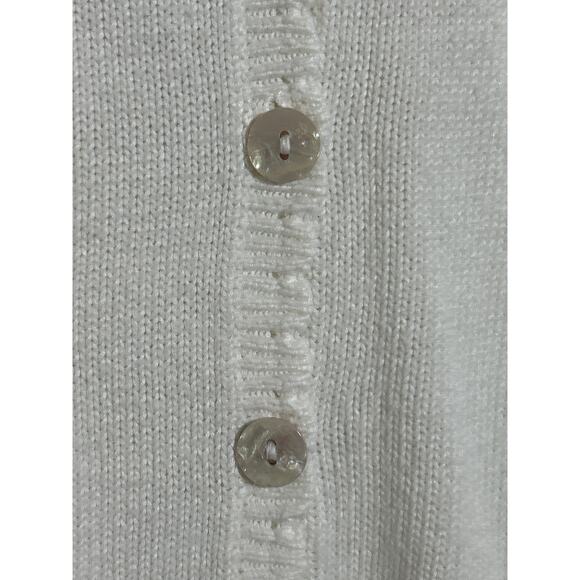 Vintage Sweater 2X Cream Purple Floral Embroidered Beaded 3D Knit Short Sleeve - Picture 5 of 10